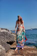 Load image into Gallery viewer, FAD Astrology-Themed Cotton Voile Bandana from Mythology Collection. With intricate fractal patterns inspired by archeological signs, this luxurious modern scarf features vibrant colors, is handstitched on edges and printed on highest-quality fabric.