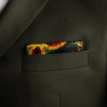 Load image into Gallery viewer, Silk Pocket Square 11"x11" - Hand-stitched, Limited Edition Pure Silk Pocket Square. Hand-rolled on edges and hand stitched. Each piece has a unique design created with special Fractal formulas. A timeless great gift.
