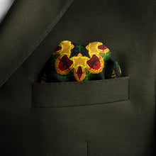Load image into Gallery viewer, Silk Pocket Square 11"x11" - Hand-stitched, Limited Edition Pure Silk Pocket Square. Hand-rolled on edges and hand stitched. Each piece has a unique design created with special Fractal formulas. A timeless great gift.