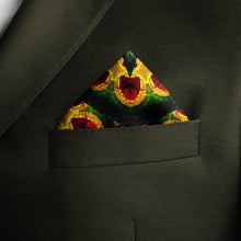Load image into Gallery viewer, Silk Pocket Square 11"x11" - Hand-stitched, Limited Edition Pure Silk Pocket Square. Hand-rolled on edges and hand stitched. Each piece has a unique design created with special Fractal formulas. A timeless great gift.