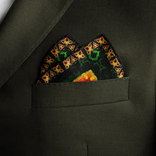 Load image into Gallery viewer, Silk Pocket Square 11"x11" - Hand-stitched, Limited Edition Pure Silk Pocket Square. Hand-rolled on edges and hand stitched. Each piece has a unique design created with special Fractal formulas. A timeless great gift.