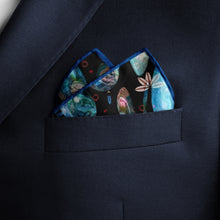 Load image into Gallery viewer, Silk Pocket Square 11"x11" - Hand-stitched, Limited Edition Pure Silk Pocket Square. Hand-rolled on edges and hand stitched. Each piece has a unique design created with special Fractal formulas. A timeless great gift.
