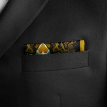 Load image into Gallery viewer, Silk Pocket Square 11"x11" - Hand-stitched, Limited Edition Pure Silk Pocket Square. Hand-rolled on edges and hand stitched. Each piece has a unique design created with special Fractal formulas. A timeless great gift.