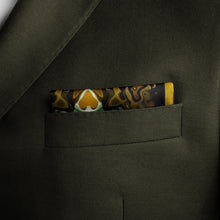 Load image into Gallery viewer, Silk Pocket Square 11"x11" - Hand-stitched, Limited Edition Pure Silk Pocket Square. Hand-rolled on edges and hand stitched. Each piece has a unique design created with special Fractal formulas. A timeless great gift.