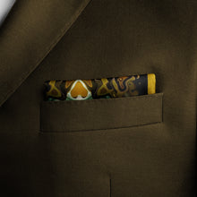 Load image into Gallery viewer, Silk Pocket Square 11"x11" - Hand-stitched, Limited Edition Pure Silk Pocket Square. Hand-rolled on edges and hand stitched. Each piece has a unique design created with special Fractal formulas. A timeless great gift.
