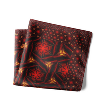 Load image into Gallery viewer, Silk Pocket Square 11"x11" - Hand-stitched, Limited Edition Pure Silk Pocket Square. Hand-rolled on edges and hand stitched. Each piece has a unique design created with special Fractal formulas. A timeless great gift.