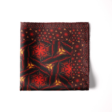 Load image into Gallery viewer, Silk Pocket Square 11"x11" - Hand-stitched, Limited Edition Pure Silk Pocket Square. Hand-rolled on edges and hand stitched. Each piece has a unique design created with special Fractal formulas. A timeless great gift.