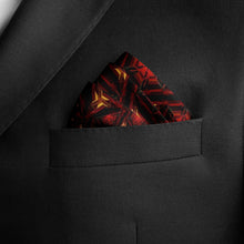 Load image into Gallery viewer, Silk Pocket Square 11"x11" - Hand-stitched, Limited Edition Pure Silk Pocket Square. Hand-rolled on edges and hand stitched. Each piece has a unique design created with special Fractal formulas. A timeless great gift.