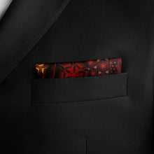 Load image into Gallery viewer, Silk Pocket Square 11"x11" - Hand-stitched, Limited Edition Pure Silk Pocket Square. Hand-rolled on edges and hand stitched. Each piece has a unique design created with special Fractal formulas. A timeless great gift.
