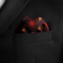 Load image into Gallery viewer, Silk Pocket Square 11"x11" - Hand-stitched, Limited Edition Pure Silk Pocket Square. Hand-rolled on edges and hand stitched. Each piece has a unique design created with special Fractal formulas. A timeless great gift.