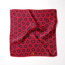 Load image into Gallery viewer, Silk Pocket Square 11"x11" - Hand-stitched, Limited Edition Pure Silk Pocket Square. Hand-rolled on edges and hand stitched. Each piece has a unique design created with special Fractal formulas. A timeless great gift.