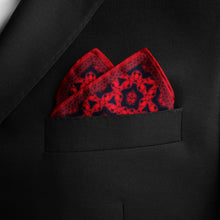 Load image into Gallery viewer, Silk Pocket Square 11"x11" - Hand-stitched, Limited Edition Pure Silk Pocket Square. Hand-rolled on edges and hand stitched. Each piece has a unique design created with special Fractal formulas. A timeless great gift.