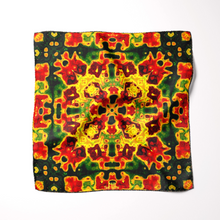 Load image into Gallery viewer, Silk Pocket Square 11"x11" - Hand-stitched, Limited Edition Pure Silk Pocket Square. Hand-rolled on edges and hand stitched. Each piece has a unique design created with special Fractal formulas. A timeless great gift.
