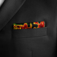 Load image into Gallery viewer, Silk Pocket Square 11"x11" - Hand-stitched, Limited Edition Pure Silk Pocket Square. Hand-rolled on edges and hand stitched. Each piece has a unique design created with special Fractal formulas. A timeless great gift.