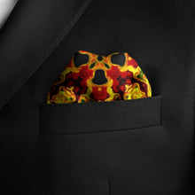Load image into Gallery viewer, Silk Pocket Square 11"x11" - Hand-stitched, Limited Edition Pure Silk Pocket Square. Hand-rolled on edges and hand stitched. Each piece has a unique design created with special Fractal formulas. A timeless great gift.