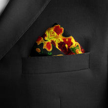 Load image into Gallery viewer, Silk Pocket Square 11"x11" - Hand-stitched, Limited Edition Pure Silk Pocket Square. Hand-rolled on edges and hand stitched. Each piece has a unique design created with special Fractal formulas. A timeless great gift.