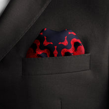 Load image into Gallery viewer, Silk Pocket Square 11"x11" - Hand-stitched, Limited Edition Pure Silk Pocket Square. Hand-rolled on edges and hand stitched. Each piece has a unique design created with special Fractal formulas. A timeless great gift.
