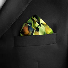 Load image into Gallery viewer, Silk Pocket Square 11"x11" - Hand-stitched, Limited Edition Pure Silk Pocket Square. Hand-rolled on edges and hand stitched. Each piece has a unique design created with special Fractal formulas. A timeless great gift.
