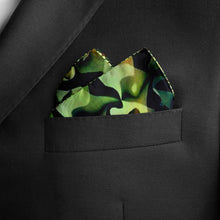 Load image into Gallery viewer, Silk Pocket Square 11"x11" - Hand-stitched, Limited Edition Pure Silk Pocket Square. Hand-rolled on edges and hand stitched. Each piece has a unique design created with special Fractal formulas. A timeless great gift.