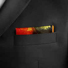 Load image into Gallery viewer, Silk Pocket Square 11"x11" - Hand-stitched, Limited Edition Pure Silk Pocket Square. Hand-rolled on edges and hand stitched. Each piece has a unique design created with special Fractal formulas. A timeless great gift.