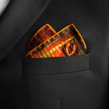 Load image into Gallery viewer, Silk Pocket Square 11"x11" - Hand-stitched, Limited Edition Pure Silk Pocket Square. Hand-rolled on edges and hand stitched. Each piece has a unique design created with special Fractal formulas. A timeless great gift.