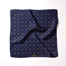 Load image into Gallery viewer, Silk Pocket Square 11"x11" - Hand-stitched, Limited Edition Pure Silk Pocket Square. Hand-rolled on edges and hand stitched. Each piece has a unique design created with special Fractal formulas. A timeless great gift.