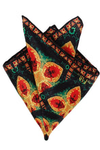 Load image into Gallery viewer, Silk Pocket Square 11"x11" - Hand-stitched, Limited Edition Pure Silk Pocket Square. Hand-rolled on edges and hand stitched. Each piece has a unique design created with special Fractal formulas. A timeless great gift.