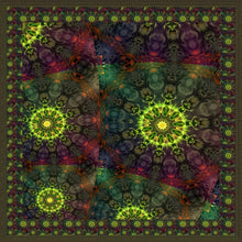 Load image into Gallery viewer, Silk Pocket Square 11"x11" - Hand-stitched, Limited Edition Pure Silk Pocket Square. Hand-rolled on edges and hand stitched. Each piece has a unique design created with special Fractal formulas. A timeless great gift.