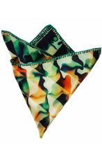 Load image into Gallery viewer, Silk Pocket Square 11"x11" - Hand-stitched, Limited Edition Pure Silk Pocket Square. Hand-rolled on edges and hand stitched. Each piece has a unique design created with special Fractal formulas. A timeless great gift.