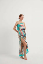 Load image into Gallery viewer, FAD Astrology-Themed Cotton Voile Shawl from Mythology Collection. With intricate fractal patterns inspired by archeological signs, this luxurious modern shawl features vibrant colors, is handstitched on edges and printed on highest-quality fabric.
