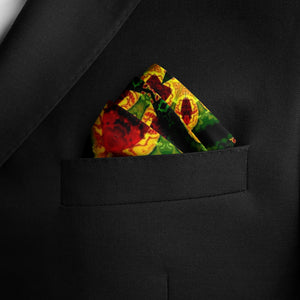 Silk Pocket Square 11"x11" - Hand-stitched, Limited Edition Pure Silk Pocket Square. Hand-rolled on edges and hand stitched. Each piece has a unique design created with special Fractal formulas. A timeless great gift.