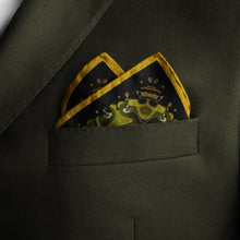 Load image into Gallery viewer, Silk Pocket Square 11&quot;x11&quot; - Hand-stitched, Limited Edition Pure Silk Pocket Square. Hand-rolled on edges and hand stitched. Each piece has a unique design created with special Fractal formulas. A timeless great gift.
