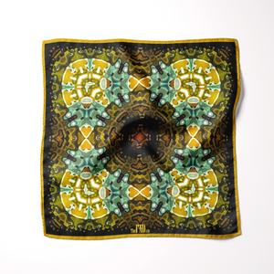Silk Pocket Square 11"x11" - Hand-stitched, Limited Edition Pure Silk Pocket Square. Hand-rolled on edges and hand stitched. Each piece has a unique design created with special Fractal formulas. A timeless great gift.