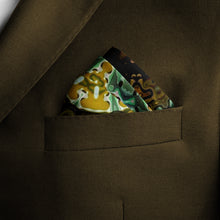 Load image into Gallery viewer, Silk Pocket Square 11&quot;x11&quot; - Hand-stitched, Limited Edition Pure Silk Pocket Square. Hand-rolled on edges and hand stitched. Each piece has a unique design created with special Fractal formulas. A timeless great gift.

