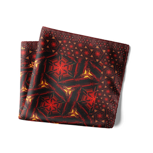 Silk Pocket Square 11"x11" - Hand-stitched, Limited Edition Pure Silk Pocket Square. Hand-rolled on edges and hand stitched. Each piece has a unique design created with special Fractal formulas. A timeless great gift.