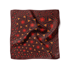 Load image into Gallery viewer, Silk Pocket Square 11&quot;x11&quot; - Hand-stitched, Limited Edition Pure Silk Pocket Square. Hand-rolled on edges and hand stitched. Each piece has a unique design created with special Fractal formulas. A timeless great gift.

