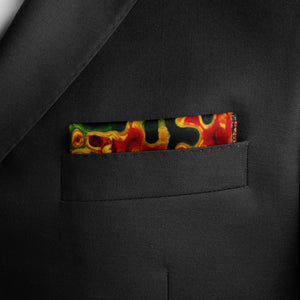 Silk Pocket Square 11"x11" - Hand-stitched, Limited Edition Pure Silk Pocket Square. Hand-rolled on edges and hand stitched. Each piece has a unique design created with special Fractal formulas. A timeless great gift.