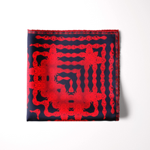 Load image into Gallery viewer, Silk Pocket Square 11&quot;x11&quot; - Hand-stitched, Limited Edition Pure Silk Pocket Square. Hand-rolled on edges and hand stitched. Each piece has a unique design created with special Fractal formulas. A timeless great gift.
