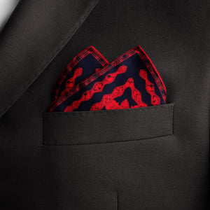 Silk Pocket Square 11"x11" - Hand-stitched, Limited Edition Pure Silk Pocket Square. Hand-rolled on edges and hand stitched. Each piece has a unique design created with special Fractal formulas. A timeless great gift.