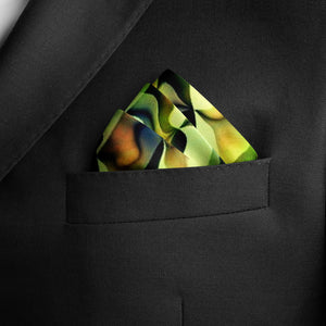 Silk Pocket Square 11"x11" - Hand-stitched, Limited Edition Pure Silk Pocket Square. Hand-rolled on edges and hand stitched. Each piece has a unique design created with special Fractal formulas. A timeless great gift.
