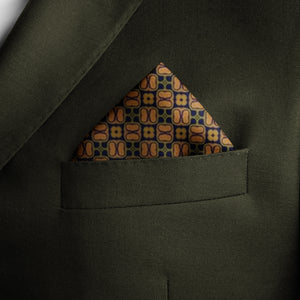 Silk Pocket Square 11"x11" - Hand-stitched, Limited Edition Pure Silk Pocket Square. Hand-rolled on edges and hand stitched. Each piece has a unique design created with special Fractal formulas. A timeless great gift.