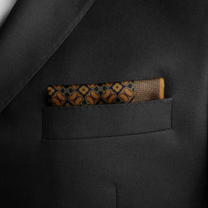 Silk Pocket Square 11"x11" - Hand-stitched, Limited Edition Pure Silk Pocket Square. Hand-rolled on edges and hand stitched. Each piece has a unique design created with special Fractal formulas. A timeless great gift.
