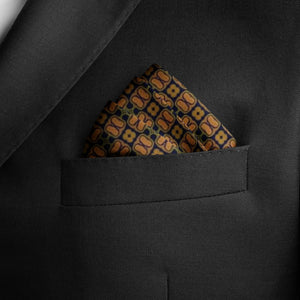Silk Pocket Square 11"x11" - Hand-stitched, Limited Edition Pure Silk Pocket Square. Hand-rolled on edges and hand stitched. Each piece has a unique design created with special Fractal formulas. A timeless great gift.