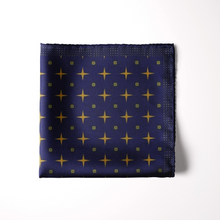 Load image into Gallery viewer, Silk Pocket Square 11&quot;x11&quot; - Hand-stitched, Limited Edition Pure Silk Pocket Square. Hand-rolled on edges and hand stitched. Each piece has a unique design created with special Fractal formulas. A timeless great gift.
