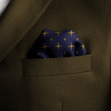 Load image into Gallery viewer, Silk Pocket Square 11&quot;x11&quot; - Hand-stitched, Limited Edition Pure Silk Pocket Square. Hand-rolled on edges and hand stitched. Each piece has a unique design created with special Fractal formulas. A timeless great gift.
