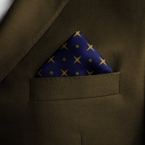 Silk Pocket Square 11"x11" - Hand-stitched, Limited Edition Pure Silk Pocket Square. Hand-rolled on edges and hand stitched. Each piece has a unique design created with special Fractal formulas. A timeless great gift.