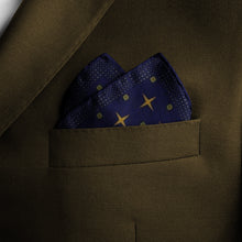 Load image into Gallery viewer, Silk Pocket Square 11&quot;x11&quot; - Hand-stitched, Limited Edition Pure Silk Pocket Square. Hand-rolled on edges and hand stitched. Each piece has a unique design created with special Fractal formulas. A timeless great gift.
