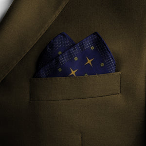 Silk Pocket Square 11"x11" - Hand-stitched, Limited Edition Pure Silk Pocket Square. Hand-rolled on edges and hand stitched. Each piece has a unique design created with special Fractal formulas. A timeless great gift.