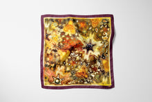 Charger l&#39;image dans la galerie, Silk Scarf and Foulard 35&quot; x 35&quot; - TERRA Collection TERRA silk scarf pays tribute to the nature of life - evolving and restarting it&#39;s journey, by this elongated design of intersecting colours of earth and sky.
