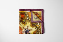 Charger l&#39;image dans la galerie, Silk Scarf and Foulard 35&quot; x 35&quot; - TERRA Collection TERRA silk scarf pays tribute to the nature of life - evolving and restarting it&#39;s journey, by this elongated design of intersecting colours of earth and sky.
